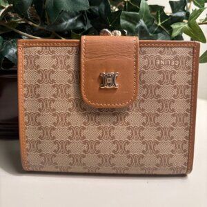 Celine Macadam Kiss‑Lock Compact Wallet